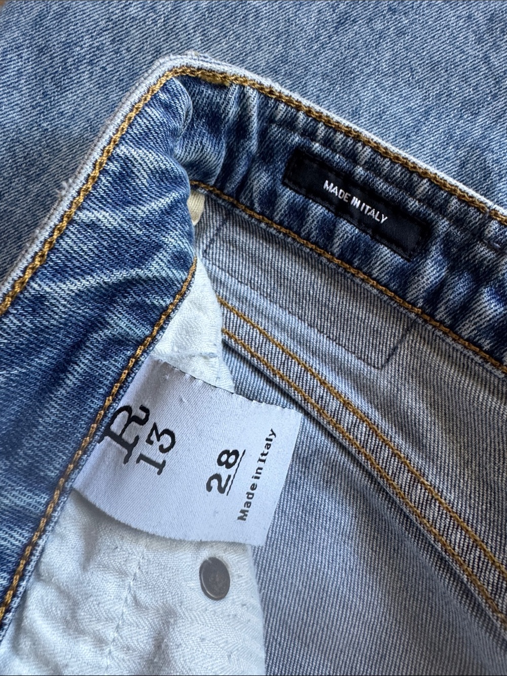 R13 Boy Straight Jeans Jasper Stretch Size 28 - Picture 11 of 16